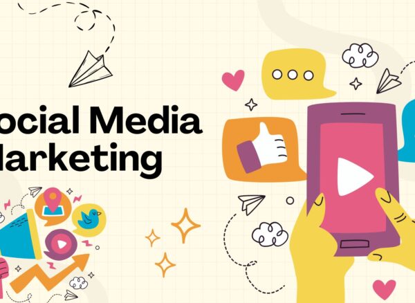 Cream and Colorful Illustration Social Media Marketing Presentation